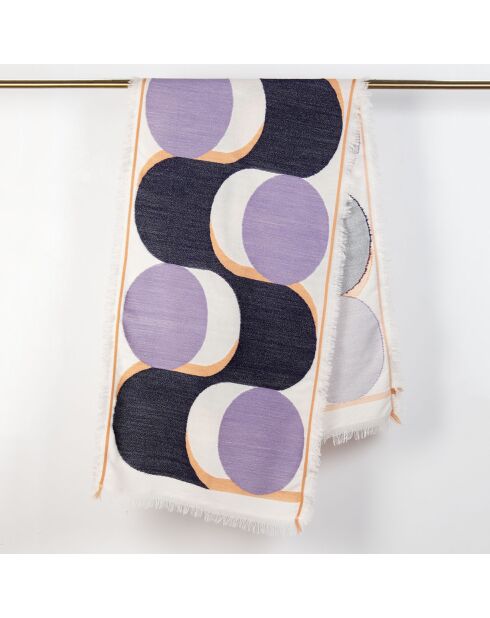 Foulard 100% Laine Nymphe bleu marine - 60x190 cm