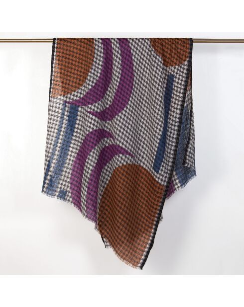 Foulard 100% Laine Décor multicolore - 85x190 cm