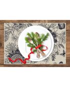 4 Sets de table Oiseau et papillon multicolores - 30x45 cm