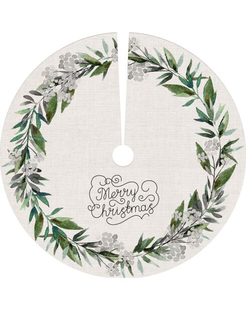 Base de sapin de Noël en vinyle Corona hojas multicolore - D.90 cm