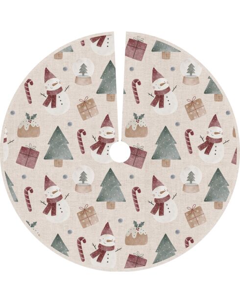 Base de sapin de Noël en vinyle Joy multicolore - D.90 cm