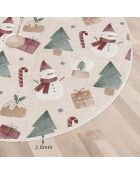 Base de sapin de Noël en vinyle Joy multicolore - D.90 cm