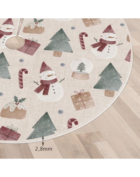 Base de sapin de Noël en vinyle Joy multicolore - D.90 cm