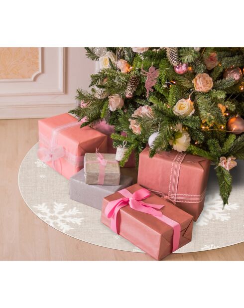 Base de sapin de Noël en vinyle Copos multicolore - D.90 cm