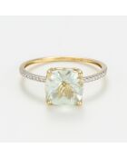 Bague Lïya Diamants 0.085 ct & Améthyste verte 2.08 ct or jaune