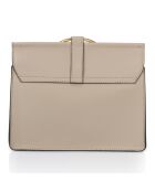 Bolso bandolera de piel color topo - 24x8x19 cm