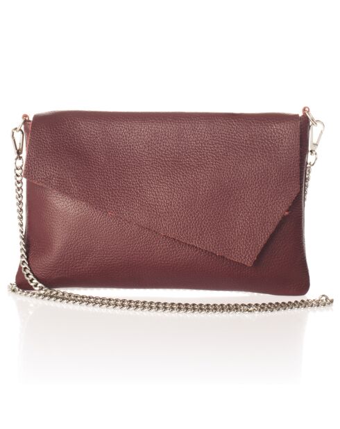 Borsa a tracolla in pelle rosso vino - 26x2x18 cm