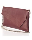 Borsa a tracolla in pelle rosso vino - 26x2x18 cm
