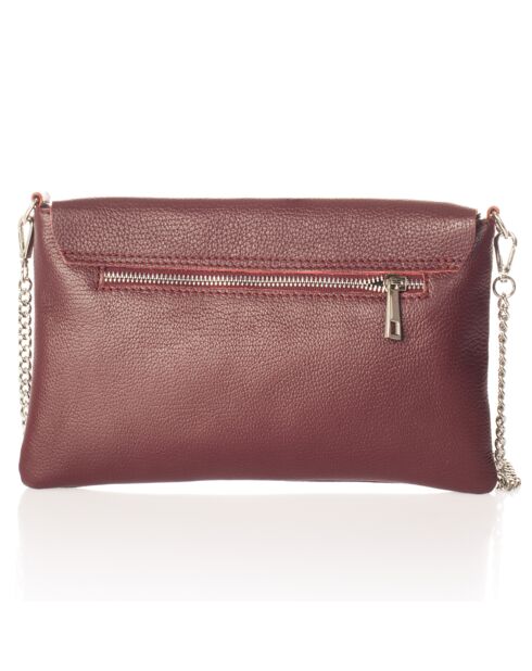 Borsa a tracolla in pelle rosso vino - 26x2x18 cm