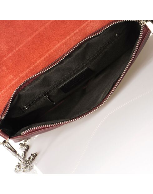 Borsa a tracolla in pelle rosso vino - 26x2x18 cm