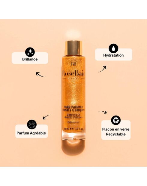 L'huile pailletée au Monoï et au collagène - 50 ml