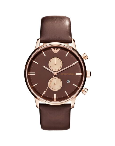 Montre Homme en Cuir marron