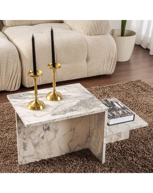 Table basse Harmony marbre - 80x40x40 cm