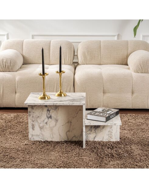 Table basse Harmony marbre - 80x40x40 cm