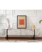 Meuble TV Serenity marbre/noir - 180x45x30 cm