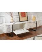 Meuble TV Serenity marbre/noir - 180x45x30 cm