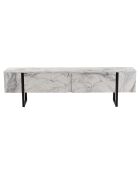 Meuble TV Serenity marbre/noir - 180x45x30 cm