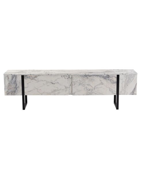 Meuble TV Serenity marbre/noir - 180x45x30 cm