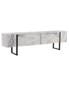 Meuble TV Serenity marbre/noir - 180x45x30 cm