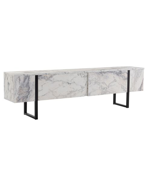 Meuble TV Serenity marbre/noir - 180x45x30 cm
