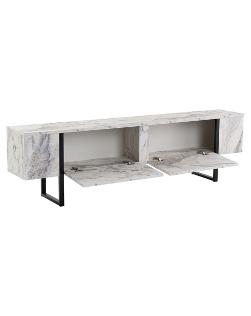 Meuble TV Serenity marbre/noir - 180x45x30 cm