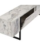 Meuble TV Serenity marbre/noir - 180x45x30 cm