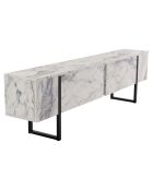 Meuble TV Serenity marbre/noir - 180x45x30 cm