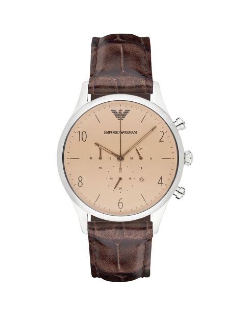 Montre Homme en Cuir marron