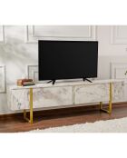 Meuble TV Serenity marbre/doré - 180x45x30 cm