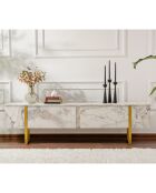 Meuble TV Serenity marbre/doré - 180x45x30 cm