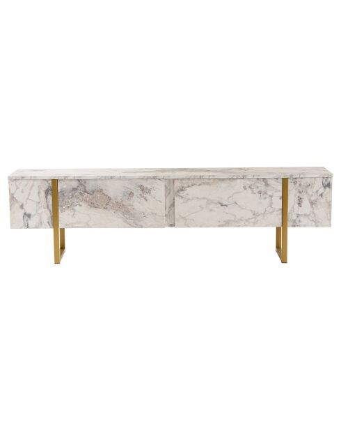 Meuble TV Serenity marbre/doré - 180x45x30 cm