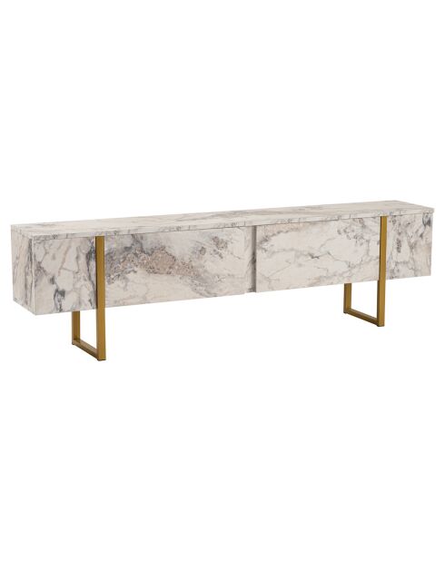 Meuble TV Serenity marbre/doré - 180x45x30 cm