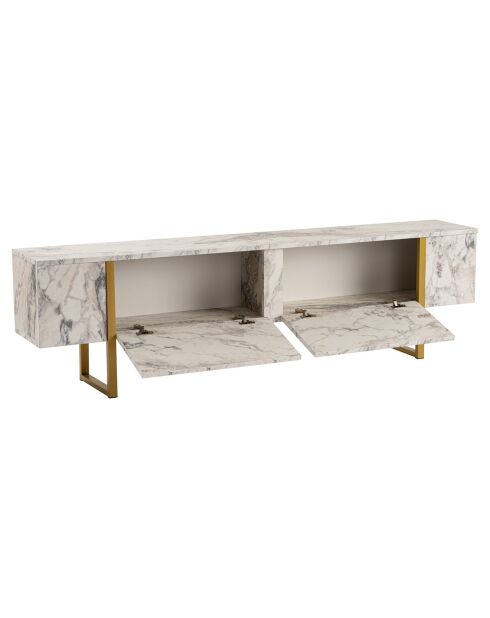 Meuble TV Serenity marbre/doré - 180x45x30 cm