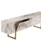 Meuble TV Serenity marbre/doré - 180x45x30 cm