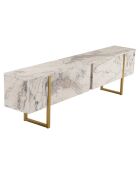 Meuble TV Serenity marbre/doré - 180x45x30 cm