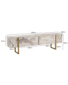 Meuble TV Serenity marbre/doré - 180x45x30 cm