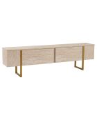Meuble TV Serenity travertin/doré - 180x45x30 cm