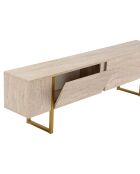 Meuble TV Serenity travertin/doré - 180x45x30 cm