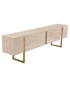 Meuble TV Serenity travertin/doré - 180x45x30 cm