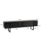 Meuble TV Serenity noir - 180x45x30 cm