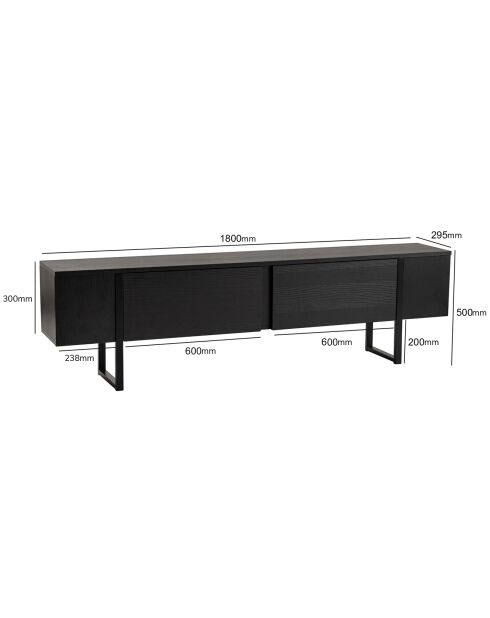 Meuble TV Serenity noir - 180x45x30 cm