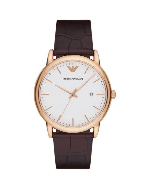 Montre Homme en Cuir marron