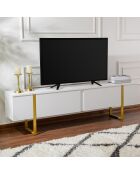 Meuble TV Serenity blanc/doré - 180x45x30 cm