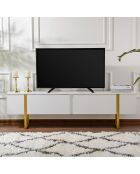 Meuble TV Serenity blanc/doré - 180x45x30 cm