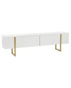 Meuble TV Serenity blanc/doré - 180x45x30 cm