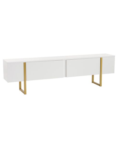 Meuble TV Serenity blanc/doré - 180x45x30 cm