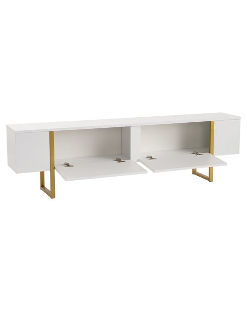 Meuble TV Serenity blanc/doré - 180x45x30 cm