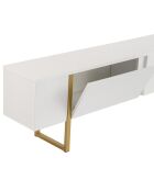Meuble TV Serenity blanc/doré - 180x45x30 cm
