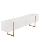 Meuble TV Serenity blanc/doré - 180x45x30 cm