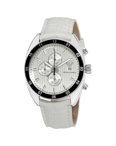 Montre Homme en Cuir blanche